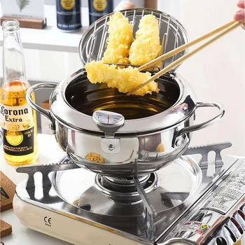 Kitchen Deep Frying Pot Stainless Steel Fryer Mini Frypot Temperature Control Tempura Fryer Pan Cooking Tools Kitchen Sets
Kitchen Deep Frying Pot Stainless Steel Fryer Mini Frypot Temperature Control Tempura Fryer Pan Cooking Tools Kitchen Sets