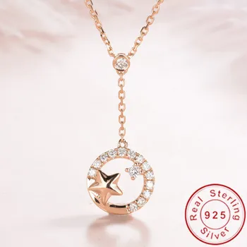 Cute Star 18K Rose Gold Diamond Pendant 925 Sterling Silver Party Wedding Pendants Necklace For Women Bridal Charm Jewelry
Cute Star 18K Rose Gold Diamond Pendant 925 Sterling Silver Party Wedding Pendants Necklace For Women Bridal Charm Jewelry