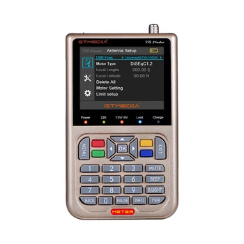 GTmedia V8 Finder Meter Digital Satellite Finder HD DVB-S2/S2X ACM High Definition 3.5"LCD With 3000mAh Battery Sat finder
GTmedia V8 Finder Meter Digital Satellite Finder HD DVB-S2/S2X ACM High Definition 3.5"LCD With 3000mAh Battery Sat finder