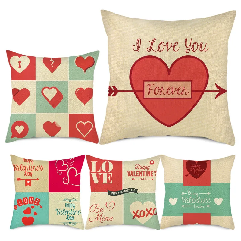 Linen Decorative Pillow Cases Love Heart Arrow Pattern Valentine's Day Throw Pillows for Living Room Bed Sofa Pillows Home Decor
Linen Decorative Pillow Cases Love Heart Arrow Pattern Valentine's Day Throw Pillows for Living Room Bed Sofa Pillows Home Decor