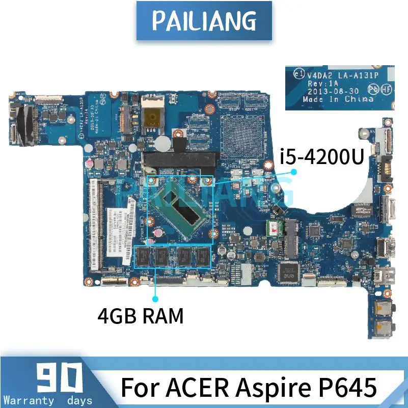 Материнская плата для ноутбука ACER Aspire P645 I5-4200U материнская плата V4DA2 LA-A131P DDR3 с 4 Гб оперативной памяти протестирована ОК
Материнская плата для ноутбука ACER Aspire P645 I5-4200U материнская плата V4DA2 LA-A131P DDR3 с 4 Гб оперативной памяти протестирована ОК