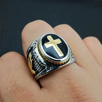 Men Hip hop Vintage Silver Gold Black Two-Tone Holy Cross Signet Ring Prayer Christian Jesus Religious Cocktail Valentine
Men Hip hop Vintage Silver Gold Black Two-Tone Holy Cross Signet Ring Prayer Christian Jesus Religious Cocktail Valentine