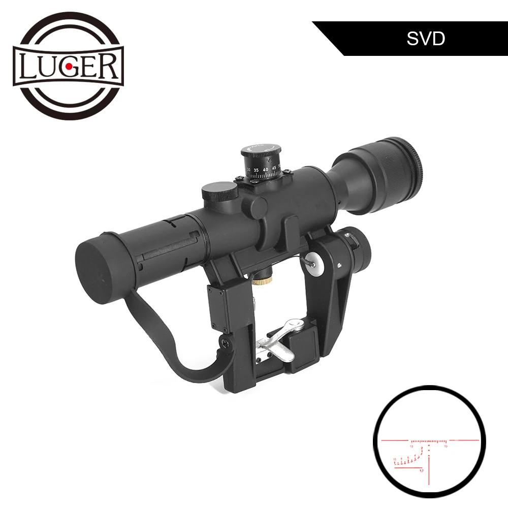 Тактический прицел 4x26 Dragunov SVD с красной подсветкой модель PSO 1 для снайперской
