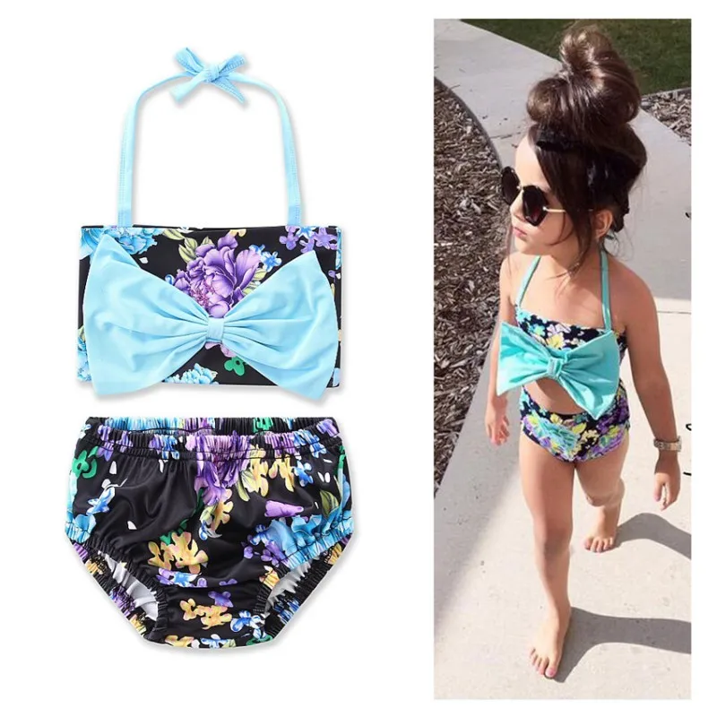 Summer Infant Baby Swimwear Straps Floral Print Bow Tops Briefs Kid Girls Swimsuit Bikini Set
Summer Infant Baby Swimwear Straps Floral Print Bow Tops Briefs Kid Girls Swimsuit Bikini Set