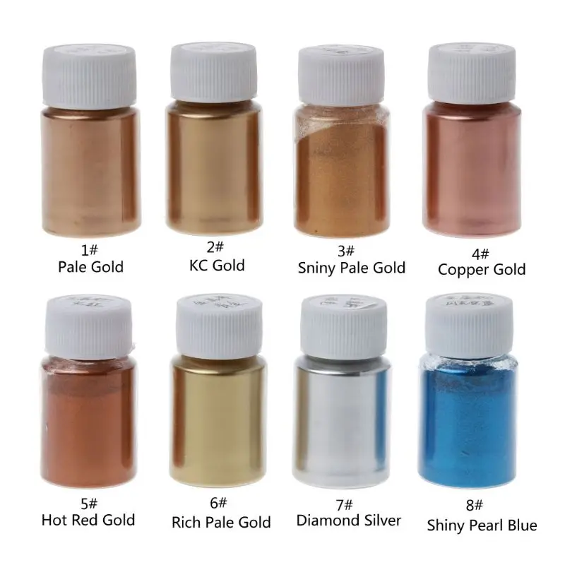 

8 Colors Copper Metallic Powder Resin Pigment Jewelescent Metal Tones Mica Pearl Powder Pigment Paint Epoxy Resin Making