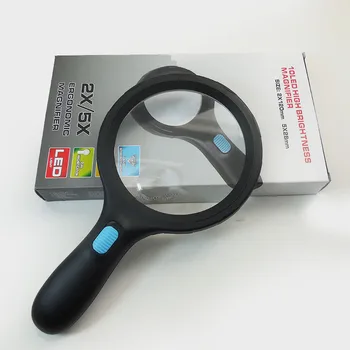 2X,5X Handheld LED Lighted Reading Magnifying Glass with 10 LED Lights 120mm Big Optical Glass Lens Newspaper Magnifier
2X,5X Handheld LED Lighted Reading Magnifying Glass with 10 LED Lights 120mm Big Optical Glass Lens Newspaper Magnifier