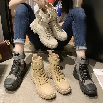 Fashion High Quality Women's Shoes Spring Autumn Booties Lace Up Woman Flat Heel Round Toe Rock Lolita Rubber Ladies Ankle boots
Fashion High Quality Women's Shoes Spring Autumn Booties Lace Up Woman Flat Heel Round Toe Rock Lolita Rubber Ladies Ankle boots