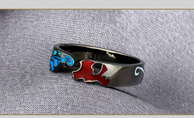 Anime Demon Slayer: Kimetsu no Yaiba Kamado Tanjirou 925 Sterling Silver Finger Ring Adjustable Jewelry Cosplay Xmas Gift Anime Demon Slayer: Kimetsu no Yaiba Kamado Tanjirou 925 Sterling Silver Finger Ring Adjustable Jewelry Cosplay Xmas Gift