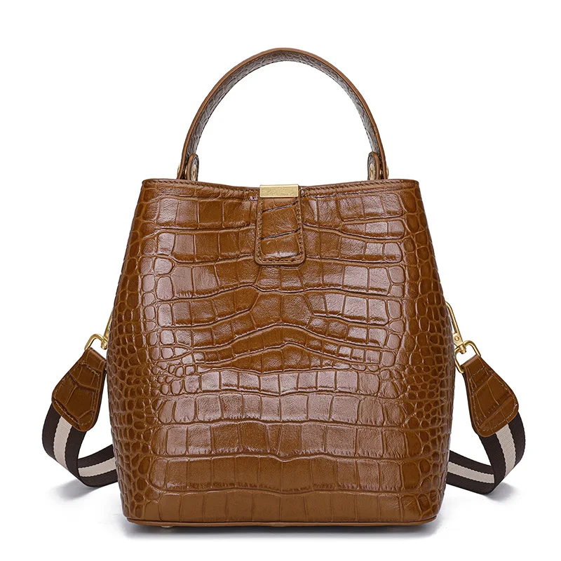 Genuine leather handbags new top layer cowhide bag Alligator bucket bag casual portable shoulder bag GN-SB-tcnpew
Genuine leather handbags new top layer cowhide bag Alligator bucket bag casual portable shoulder bag GN-SB-tcnpew