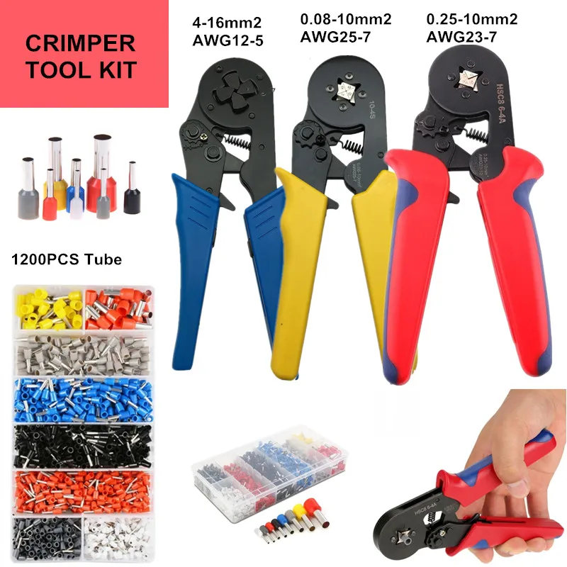 0.25-10mm2 Crimper Pliers Set Terminal Crimping Tools Self-adjustable Wire Crimper Tools Wire Cable Tube Terminals
0.25-10mm2 Crimper Pliers Set Terminal Crimping Tools Self-adjustable Wire Crimper Tools Wire Cable Tube Terminals
