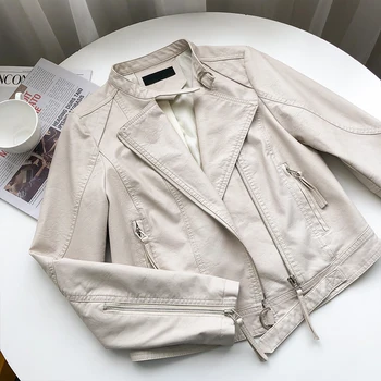 Pu Leather Jacket Female 2020 Spring New Korean Short Leather Locomotive Jacket Female Long-Sleeved Solid Color Jacket L241
Pu Leather Jacket Female 2020 Spring New Korean Short Leather Locomotive Jacket Female Long-Sleeved Solid Color Jacket L241