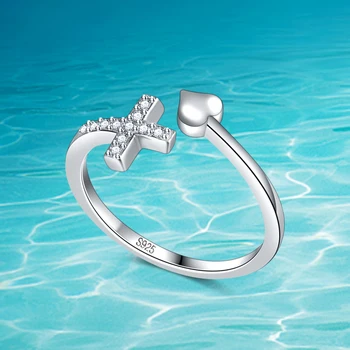 925 Sterling Silver Fresh Sweet Cross Temperament Personality Fashion Female Trendy Resizable Opening Rings
925 Sterling Silver Fresh Sweet Cross Temperament Personality Fashion Female Trendy Resizable Opening Rings