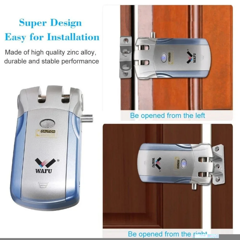 Wafu WF-018 Wireless Electric Door Lock Smart Keyless Security Door Lock with 4 Remote Controllers Deadbolt Easy Installing
Wafu WF-018 Wireless Electric Door Lock Smart Keyless Security Door Lock with 4 Remote Controllers Deadbolt Easy Installing