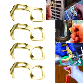 2/4pcs gold Portable Press Elevator Tool Hygiene Hand Protection Antimicrobial Brass EDC Door Opener Door Handle Key Bag Hook
2/4pcs gold Portable Press Elevator Tool Hygiene Hand Protection Antimicrobial Brass EDC Door Opener Door Handle Key Bag Hook