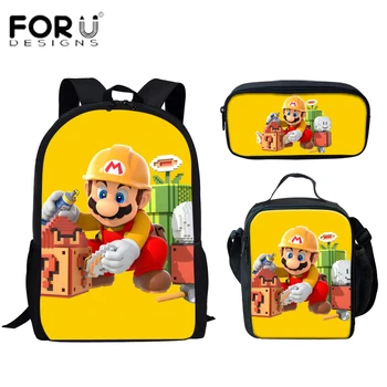 FORUDESIGNS Large Size School Bags Set for Boys Children Backpack Kids Anime Super Mario Bros Prints Primary Mochila School Bags 
FORUDESIGNS Large Size School Bags Set for Boys Children Backpack Kids Anime Super Mario Bros Prints Primary Mochila School Bags