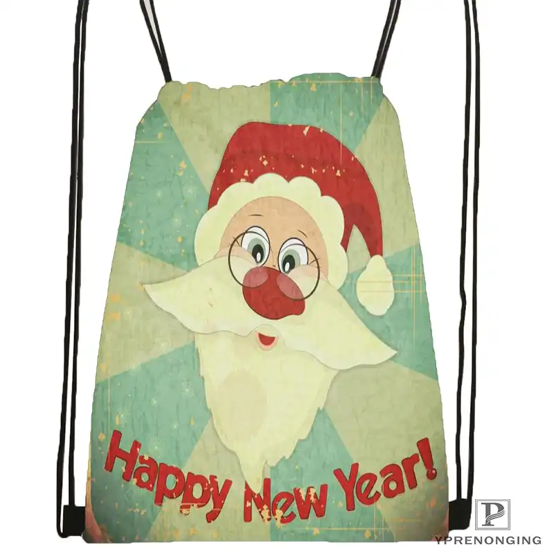 custom christmas gift santa drawstring backpack bag cute daypack