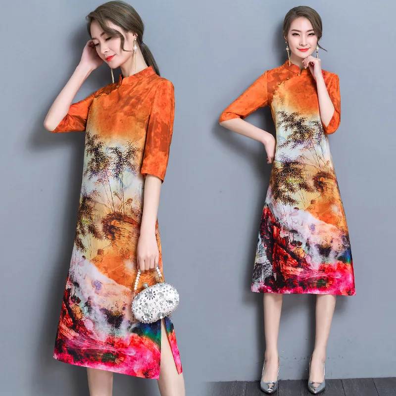 2018 Spring And Summer New Style South Korea Ladies' Elegant Real Silk Mid-length Seaside Holiday Slim Fit Slimming Dress
2018 Spring And Summer New Style South Korea Ladies' Elegant Real Silk Mid-length Seaside Holiday Slim Fit Slimming Dress