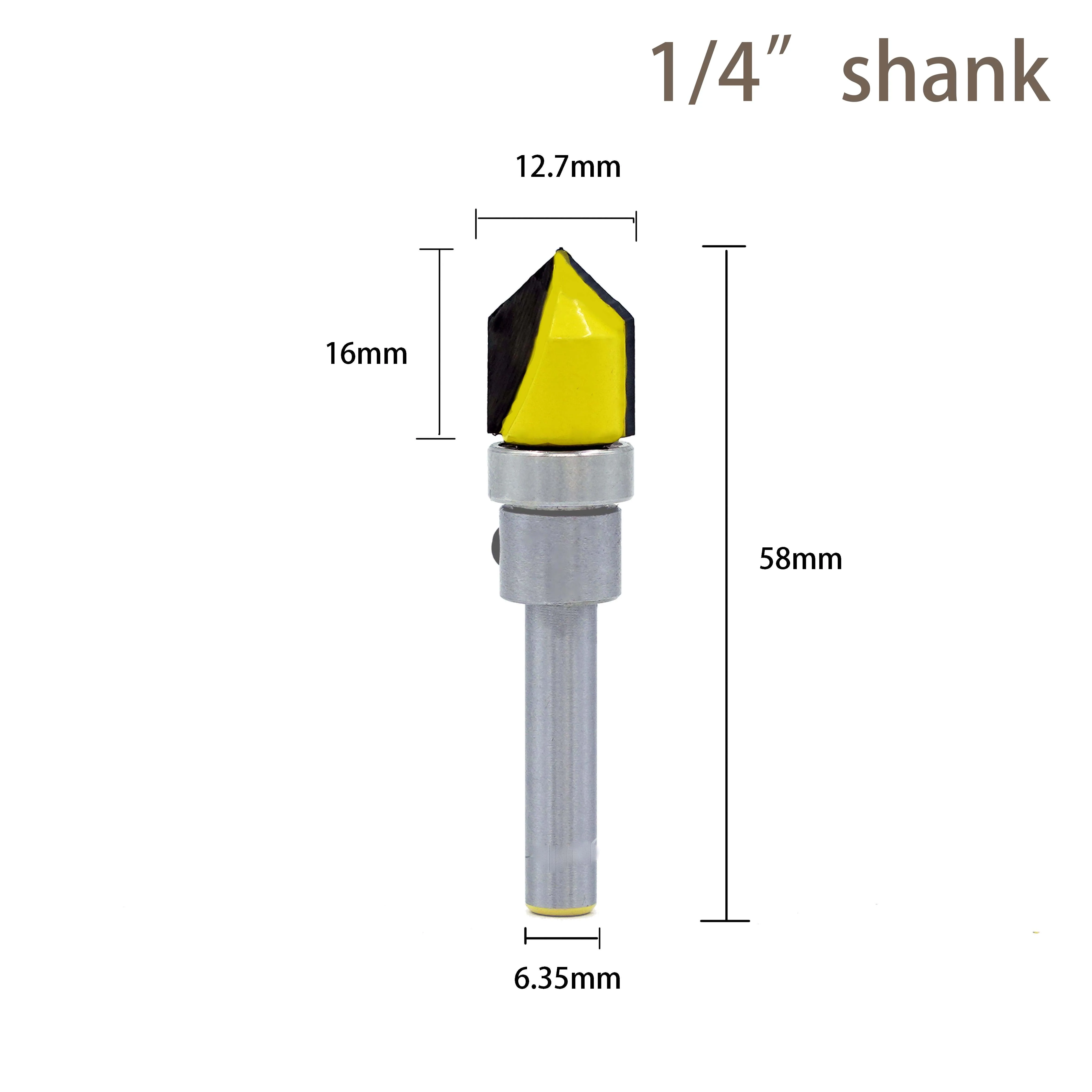 1/4" Shank Groove Sign Lettering Grooving Router Bit Pattern Template Woodworking Cutter for Wood Tool milling cutter woodwork
1/4" Shank Groove Sign Lettering Grooving Router Bit Pattern Template Woodworking Cutter for Wood Tool milling cutter woodwork