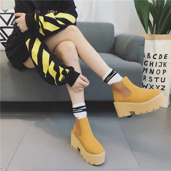 YMECHIC 2019 Cheap Fashion Black Punk Platform Womens Boots Autumn Slip on Creeper Wedge Gothic Woman Shoes Chelsea Ankle Boots
YMECHIC 2019 Cheap Fashion Black Punk Platform Womens Boots Autumn Slip on Creeper Wedge Gothic Woman Shoes Chelsea Ankle Boots