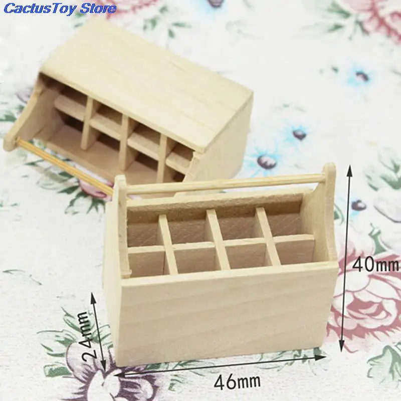 Фото 1 шт. масштаб 1/12 миниатюрный кукольный домик деревянный ящик инструментов