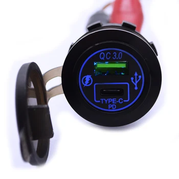 Jtron DC12-24V car charger socket USB Type C +PD adapter Car modification USB QC3.0 30W 5V 3.4A LED metal material 
Jtron DC12-24V car charger socket USB Type C +PD adapter Car modification USB QC3.0 30W 5V 3.4A LED metal material