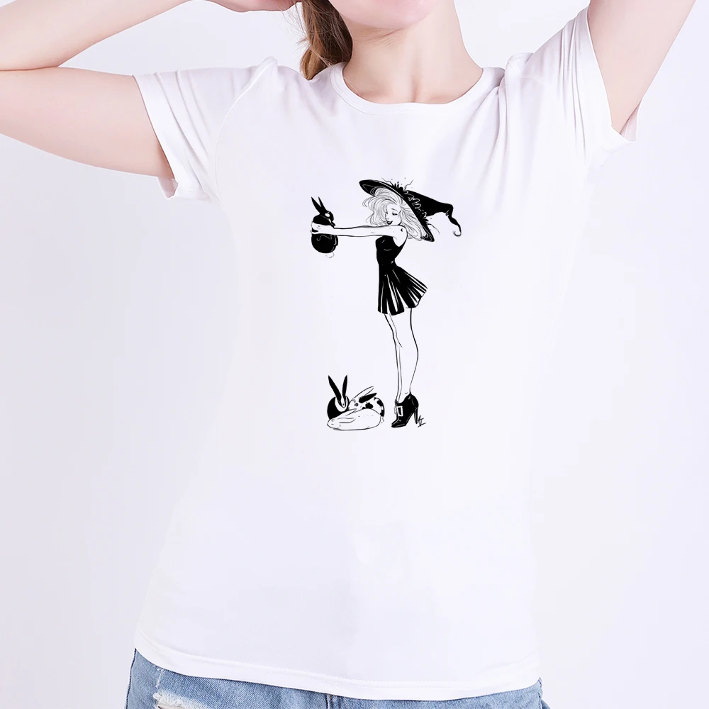 Magic Witch Cartoon Print Modal Women White T Shirt Casual Summer Vogue Short Sleeve Clothes Fashion Female Tshirt
Magic Witch Cartoon Print Modal Women White T Shirt Casual Summer Vogue Short Sleeve Clothes Fashion Female Tshirt