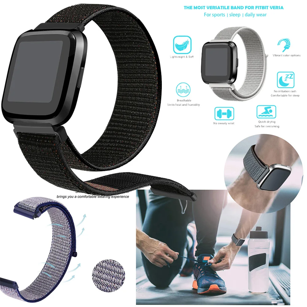 Woven Nylon Watch Sport Strap Band For Fitbit Versa Lite Edition Replacement Breathable Wrist Loopback Strap bracelet Watchband
Woven Nylon Watch Sport Strap Band For Fitbit Versa Lite Edition Replacement Breathable Wrist Loopback Strap bracelet Watchband
