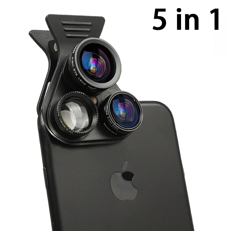 2019 5in1 Universal Clips 2.5X Telephoto Lenses Fish eye Wide Angle Macro CPL Mobile Lens For iPhone5 6 6s 7 8 X Plus Cell Phone
2019 5in1 Universal Clips 2.5X Telephoto Lenses Fish eye Wide Angle Macro CPL Mobile Lens For iPhone5 6 6s 7 8 X Plus Cell Phone
