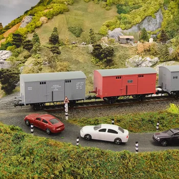 

1pc/3pcs HO Scale 1:87 20ft Box Car Wagon 20' Railway Carriage Model Train Rolling Stock Freight Car C8728