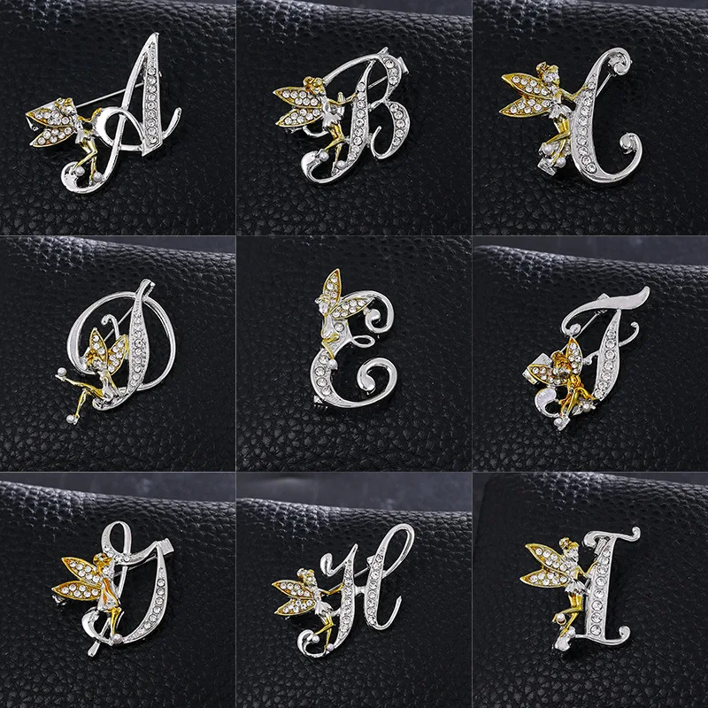 Angel English Original Letter Brooches Fashion Gold Classic Fairy Inlaid Rhinestones Alloy Wholesal Brooch Jewelry Accessories 
Angel English Original Letter Brooches Fashion Gold Classic Fairy Inlaid Rhinestones Alloy Wholesal Brooch Jewelry Accessories