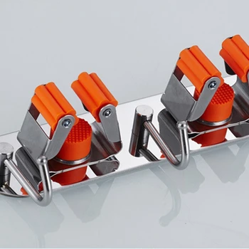 New Stainless Steel Mop Broom Holder Self Adhesive Space Saver Kitchen Bathroom Rag/Broom/Mop Rack Storage Holder-1Hooks
New Stainless Steel Mop Broom Holder Self Adhesive Space Saver Kitchen Bathroom Rag/Broom/Mop Rack Storage Holder-1Hooks