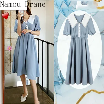Fairy French Design Dresses Women Fashion Slim Elatic Waist A Line Light Blue Button Shirt Dress Chic Vestidos femme
Fairy French Design Dresses Women Fashion Slim Elatic Waist A Line Light Blue Button Shirt Dress Chic Vestidos femme