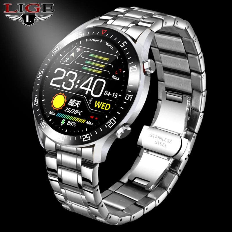 LIGE Full Touch Screen Smart Watch Men smartwatch For Android iOS Heart Rate Blood Pressure Monitor Waterproof Fitness Watches
LIGE Full Touch Screen Smart Watch Men smartwatch For Android iOS Heart Rate Blood Pressure Monitor Waterproof Fitness Watches