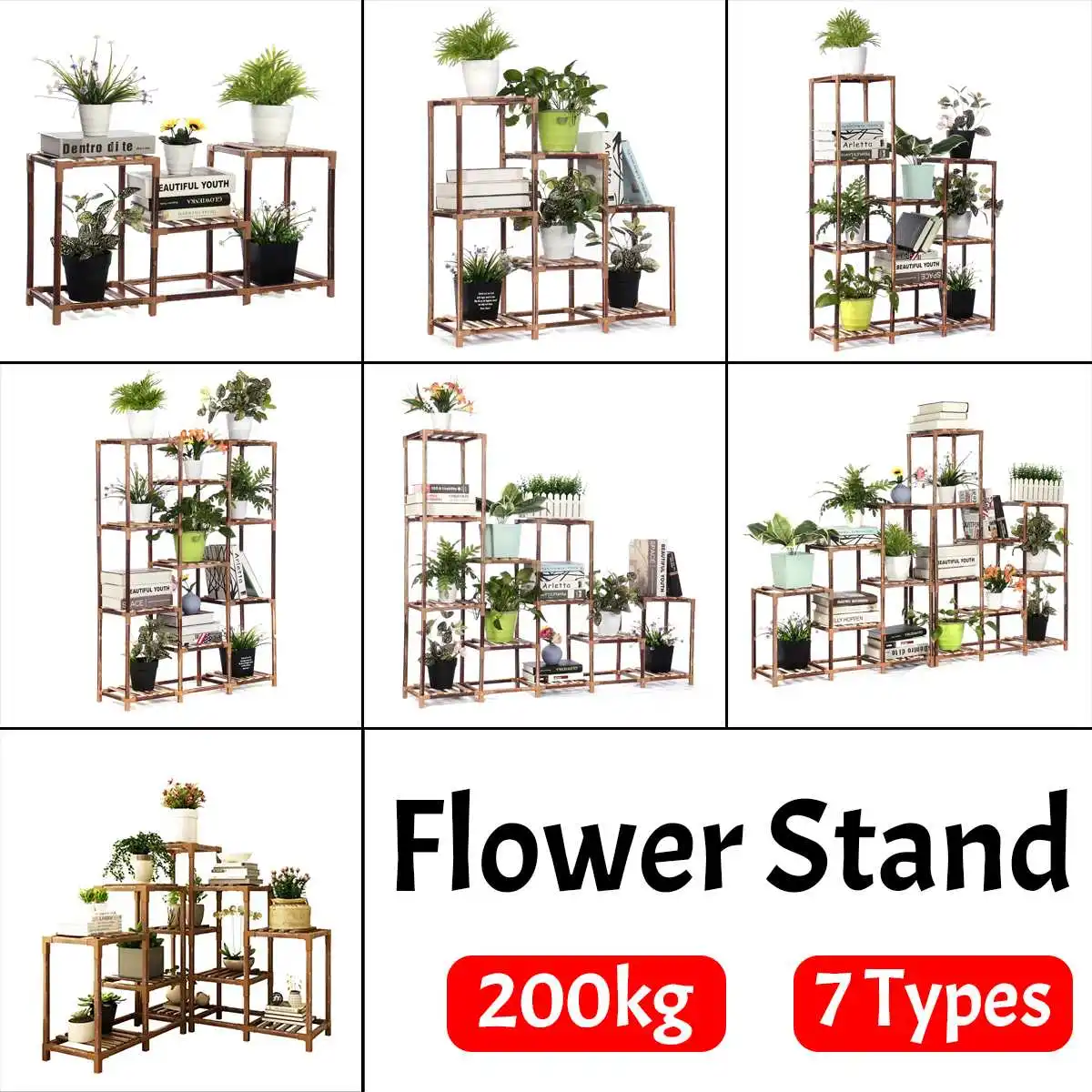 7 Tier Wooden Flower Pot Plant Stands Balcony Garden Flower Stand Plant Shelves Display Shelves Yard Patio Flower Rack Indoor
7 Tier Wooden Flower Pot Plant Stands Balcony Garden Flower Stand Plant Shelves Display Shelves Yard Patio Flower Rack Indoor