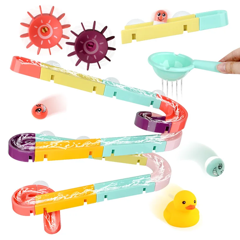 Детские игрушки для ванной DIY сборка трека скольжение присоска орбиты Ванная