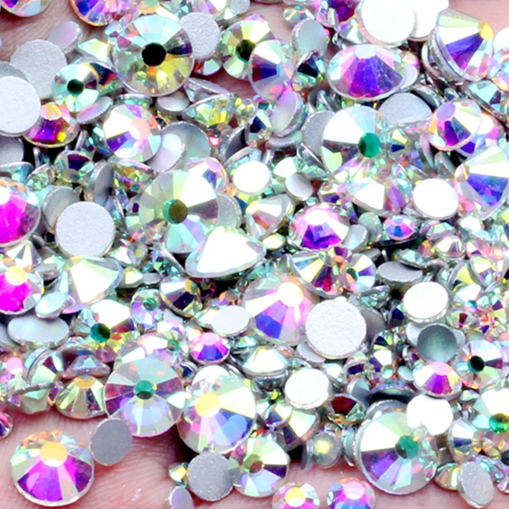 

High Shine Non Hotfix Crystal Rhinestones 144pcs ss40 8.35-8.65mm White Crystal AB Flatback Glue On Glass Stone Gem DIY Supplies