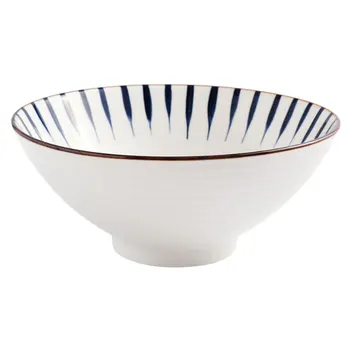 1Pc Fashion and Creative Soup Bowl Japanese Style Ramen Bowls Stylish Food Container (Blue Strip)
1Pc Fashion and Creative Soup Bowl Japanese Style Ramen Bowls Stylish Food Container (Blue Strip)