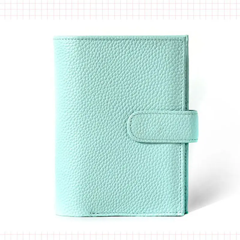 Genuine Leather Rings Notebook A7 Size Silver Binder Mini Agenda Organizer Cowhide Diary Journal Sketchbook Planner Big Pocket | Канцтовары