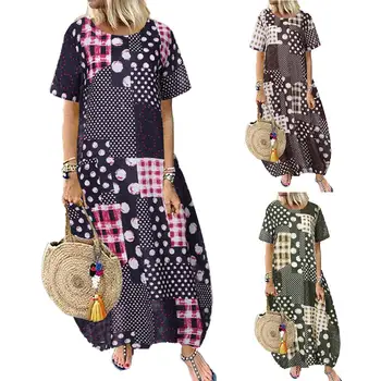 2020 Long Dress Autumn Summer Dress Women Polka Dot Print Patchwork O Neck Short Sleeve Pleated Plus Size Sexy Ankle-Length Dr
2020 Long Dress Autumn Summer Dress Women Polka Dot Print Patchwork O Neck Short Sleeve Pleated Plus Size Sexy Ankle-Length Dr