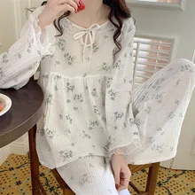 Korean 2022 Spring Autumn New Women Pajamas Casual Print Long Sleeve Lace Sleep Clothes Fashion Ladies Two-pieces Sets
Korean 2022 Spring Autumn New Women Pajamas Casual Print Long Sleeve Lace Sleep Clothes Fashion Ladies Two-pieces Sets