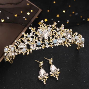 New Wedding Crown Earrings Hair Accessories Handmade Rhinestone Bridal Headdress Woman Prom Jewelry Tiara Diadem Gift 
New Wedding Crown Earrings Hair Accessories Handmade Rhinestone Bridal Headdress Woman Prom Jewelry Tiara Diadem Gift