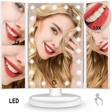 LED Makeup Mirror with Light Three Sides Folding Rotary Touch Switch Adjustable 1x 2x 3x 10x Magnifying Desktop Vanity Mirror
LED Makeup Mirror with Light Three Sides Folding Rotary Touch Switch Adjustable 1x 2x 3x 10x Magnifying Desktop Vanity Mirror