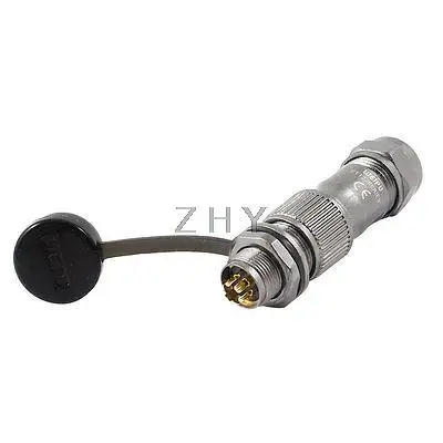 

AC 125V 5A 6P 12mm Thread Waterproof Cable Gland Aviation Connector Plug w Cap