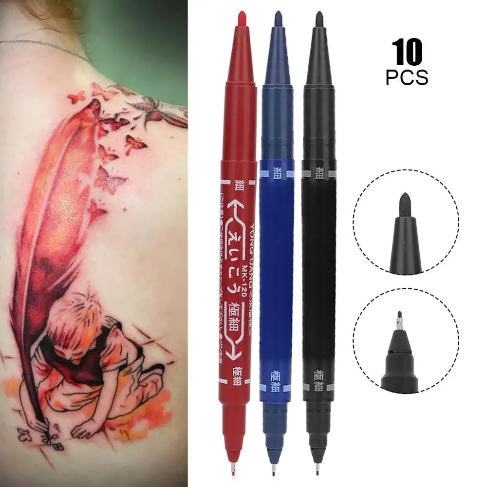 10Pcs Double-headed Tattoo Marker Pen Permanent Makeup Eyebrow Microblading Tattoo Piercing Positioning Skin Marker Pen Tattoos
10Pcs Double-headed Tattoo Marker Pen Permanent Makeup Eyebrow Microblading Tattoo Piercing Positioning Skin Marker Pen Tattoos