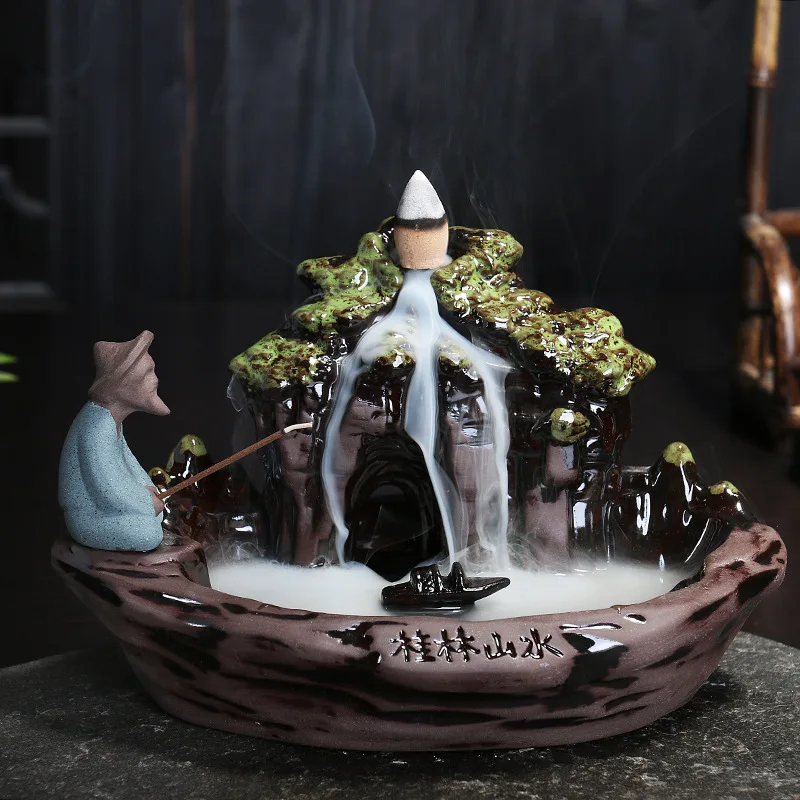 Reverse Flow Censer Creative Ceramics Sandalwood Censer Mountain Stream Flow Smoke Tower Incense Chinese Eaglewood Furnace Kodo
Reverse Flow Censer Creative Ceramics Sandalwood Censer Mountain Stream Flow Smoke Tower Incense Chinese Eaglewood Furnace Kodo