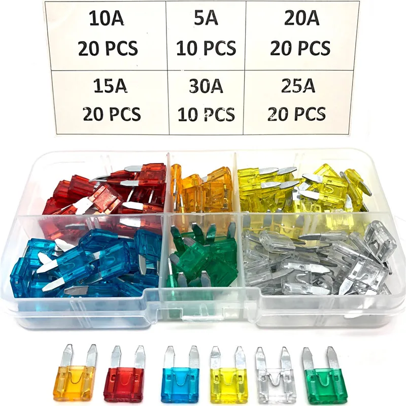 100PCS Fuses For Cars Box Automobile Set 12V Holders Mini Micro 5 10 15 20 25 30A Clip Assortment Auto Blade Type Automotiv
100PCS Fuses For Cars Box Automobile Set 12V Holders Mini Micro 5 10 15 20 25 30A Clip Assortment Auto Blade Type Automotiv