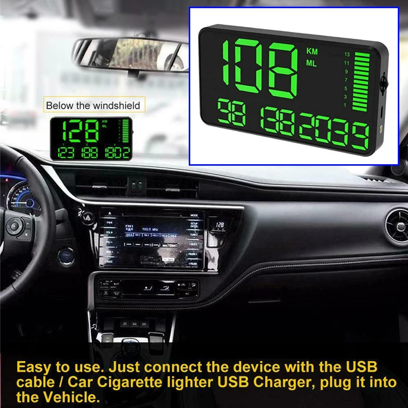 DC5V HUD Спидометр Универсальный Грузовик цифровой превышение скорости
