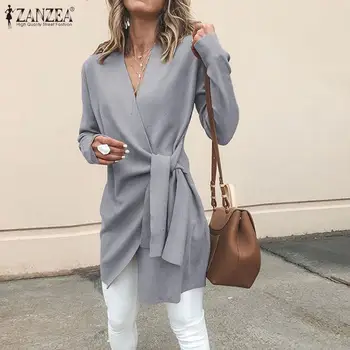 Elegant Asymmetrical Tops Cardigans Women's Knitted Blouse 2020 ZANZEA Fashion V Neck Solid Bluas Coats Plus Size Tunic 5XL Top
Elegant Asymmetrical Tops Cardigans Women's Knitted Blouse 2020 ZANZEA Fashion V Neck Solid Bluas Coats Plus Size Tunic 5XL Top