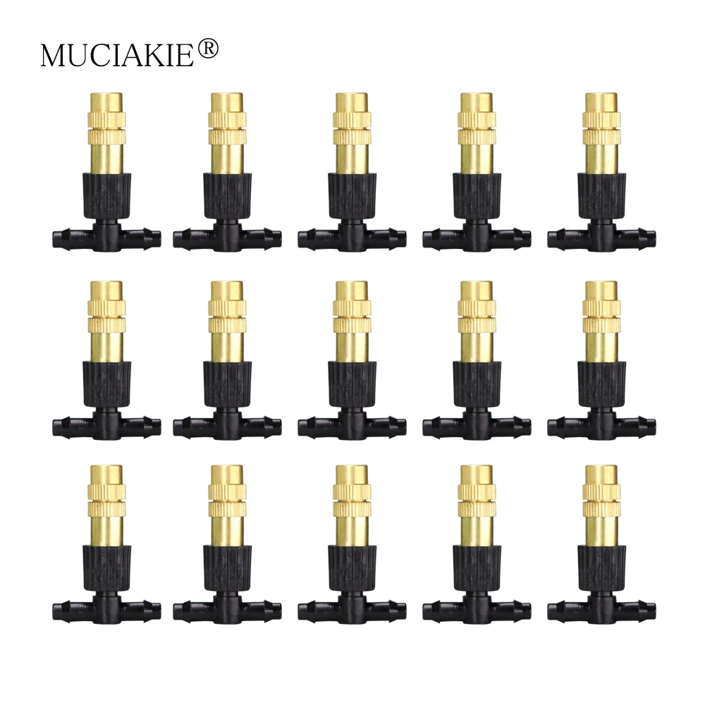 MUCIAKIE 20/50/100/200PCS Copper Misting Nozzle 1/4'' Barb Tee Connector Adjustable Brass Mist Spray Atomizer Watering Garden
MUCIAKIE 20/50/100/200PCS Copper Misting Nozzle 1/4'' Barb Tee Connector Adjustable Brass Mist Spray Atomizer Watering Garden
