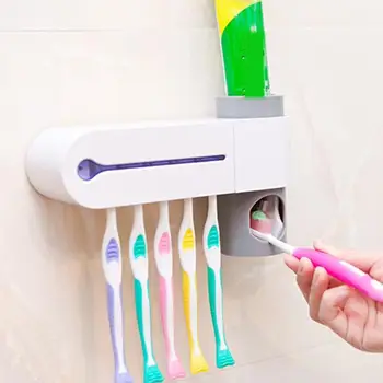 Antibacterial UV Toothbrush Holder Automatic Toothpaste Dispenser Sterilize Home Cleaner Sterilize Bathroom Accessories Set
Antibacterial UV Toothbrush Holder Automatic Toothpaste Dispenser Sterilize Home Cleaner Sterilize Bathroom Accessories Set
